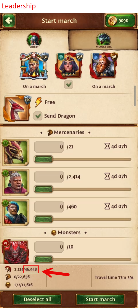 Where to check leadership before attacking